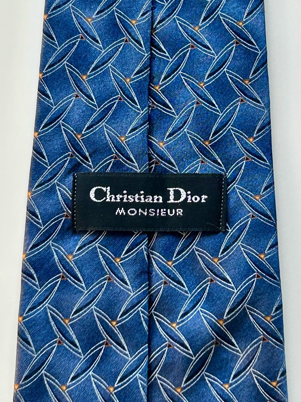 Dior Monsieur Navy Blue Geometric Silk Tie